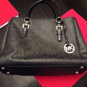MK black logo tote