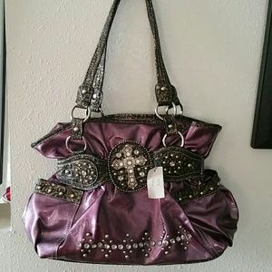 Gorgeous purple cross cowgirl bling NEW