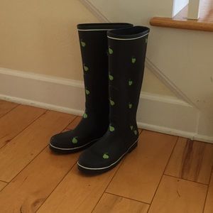 Navy blue rain boots