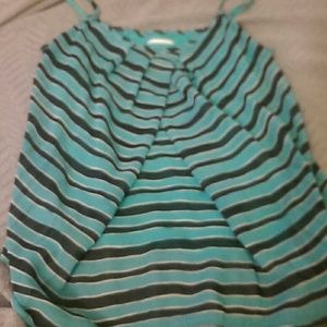 Blue and navy blue striped tank