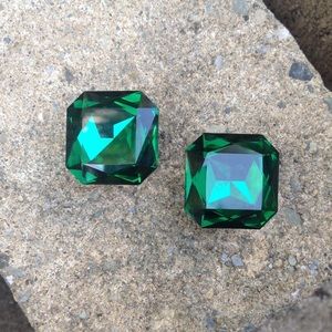 Emerald Gem Costume Earrings