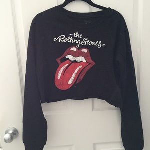 Rolling Stones Cropped Sweatshirt - NEW