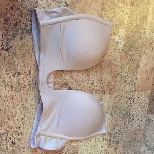 Victoria's Secret deep plunge strapless nude bra.