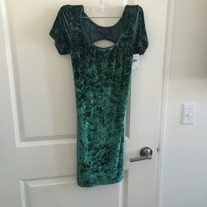 Green velvet dress