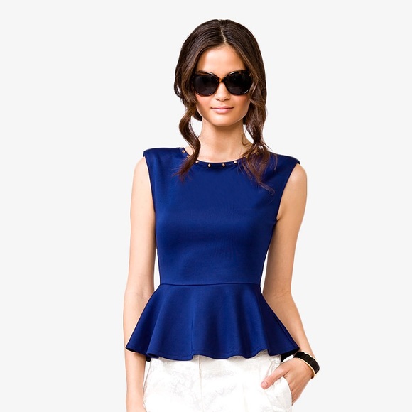 navy blue peplum top