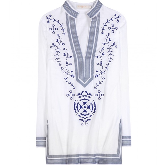 Tory Burch Blue and White tunic. Size 4
