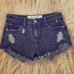 High Waisted Gray Cutoffs