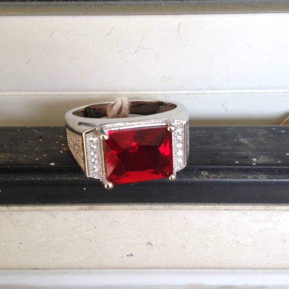 Red Ruby Quartz 925 ring - Picture 2 of 4