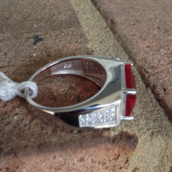 Red Ruby Quartz 925 ring - Picture 3 of 4