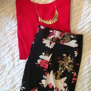 LOFT TALL drapey floral pants