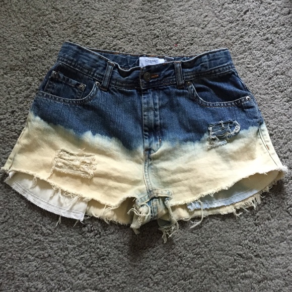 Handmade bleached ombré high waisted jean shorts