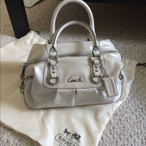 COACH Ashley Satchel in white pearl, NEW