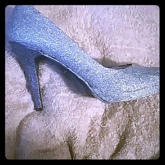 Silver and black heel
