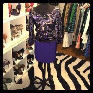 BCBG MaxAzria form fitting purple skirt
