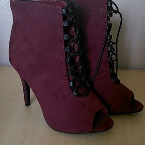 Lace Ankle Boots with Heel