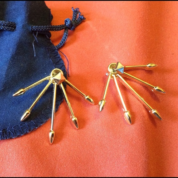 Five spike stud earrings