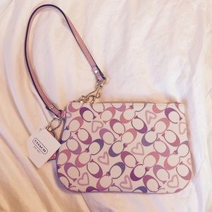NEW WITH TAGS Pink Coach Wristlet