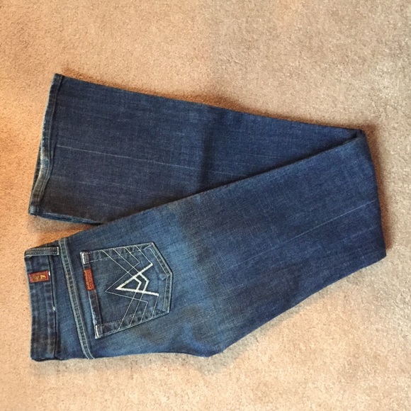 7 For All Mankind "A" Pocket boot cut jeans.