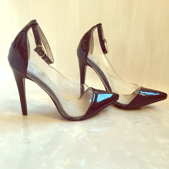 Black patent pumps