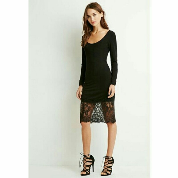 Forever21 lace paneled bodycon dress