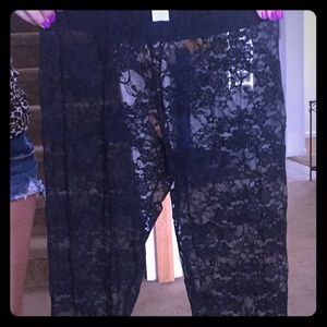 Lace floral leggings