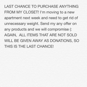 LAST CHANCE BLOWOUT MOVING SALE