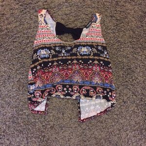 Tribal print crop top