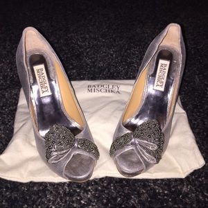 Badgley Mischka Silver Heels