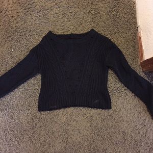Black sweater crop top