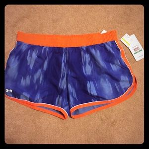 Women's Blue and orange Under Armour shorts