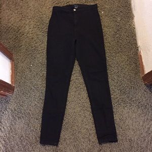 High waisted black skinny jeans