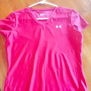 Large Under Armour red tight fit shirt.