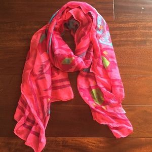 Pink print scarf