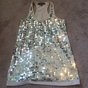 Nude/gold tank top