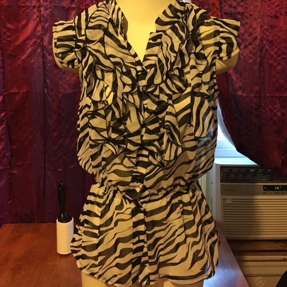 Sheer zebra print top from Romeo & Juliet couture