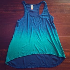 Women's blue faded tank top