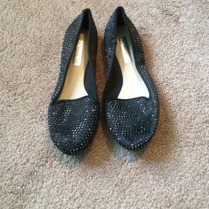 Black sparkly flats