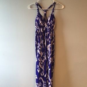 Blue and white maxi
