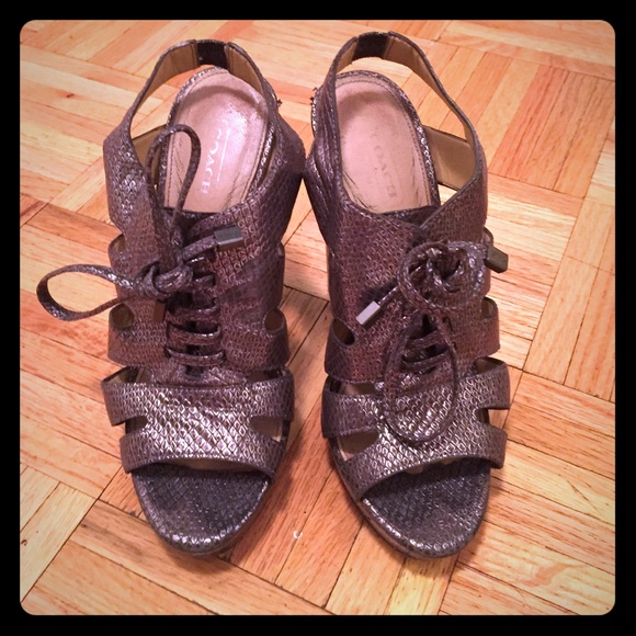 Coach 5+ inch gladiator heels