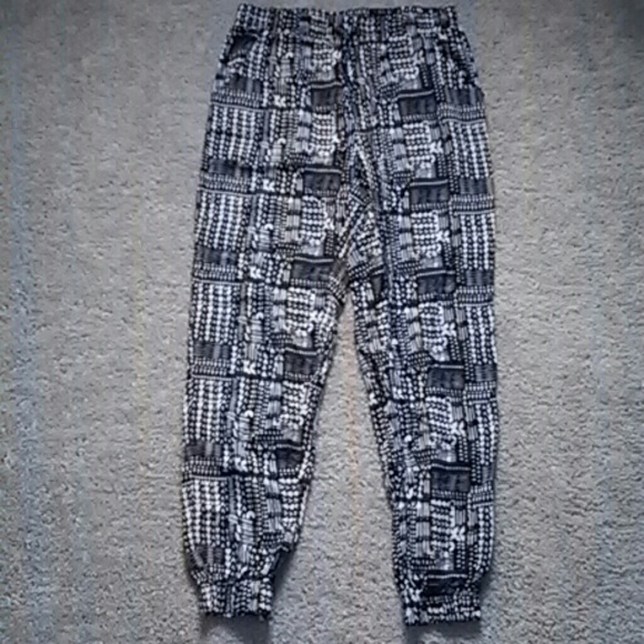 Black & white tribal joggers