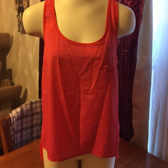 Sheer Orange/purple HiLo Tank from Sans Souci