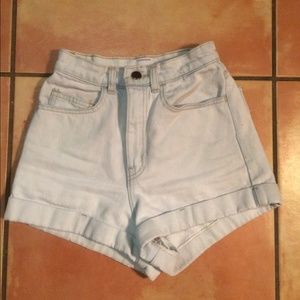 American Apparel high waist denim shorts