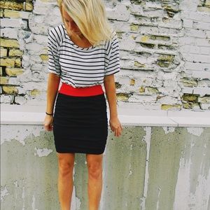 Parisian-inspired Stripe Colorblock Dress