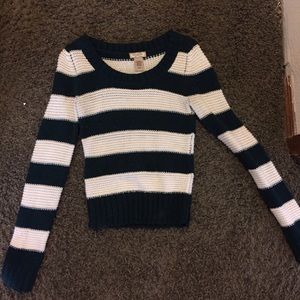 Striped green and white Christmas sweater