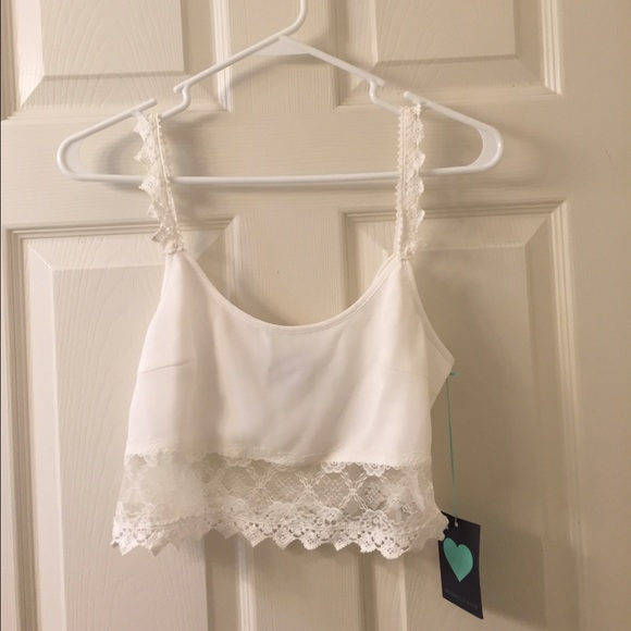 Kendall & Kylie Lace Trim Crop Tank