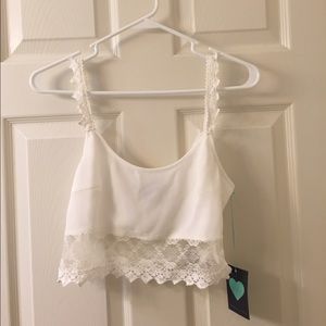 Kendall & Kylie Lace Trim Crop Tank