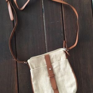 Small canvas cross body purse