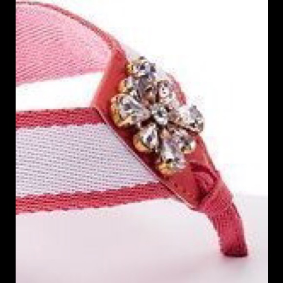 Juicy Couture White Rhinestone Wedge Sandals NWT - Picture 2 of 2