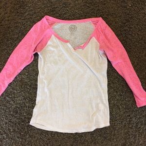 Hot pink baseball tee