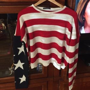 Brandy Melville American Flag Sweater